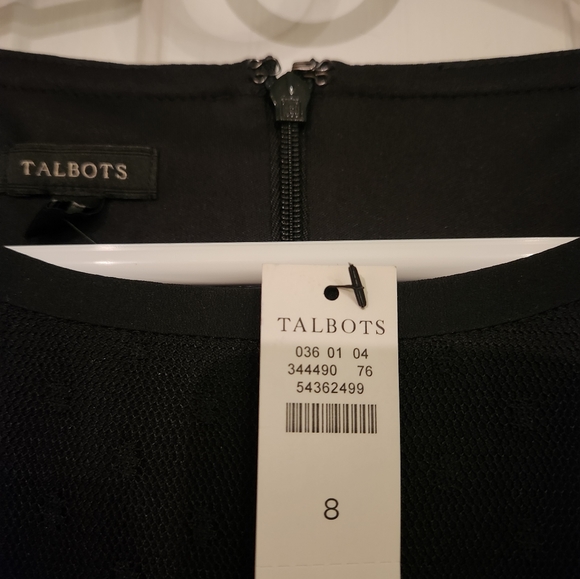 Black dress with long tuille sleeves Talbots - Picture 5 of 6